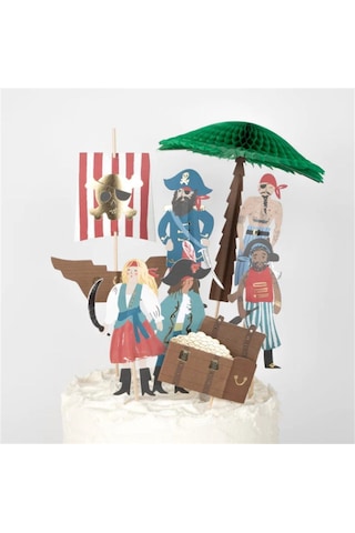 Meri Meri - Pirates & Palm Tree Cake Toppers - Korsanlar & Palmiye Ağacı Pasta Süsü Tüm Yaşlar