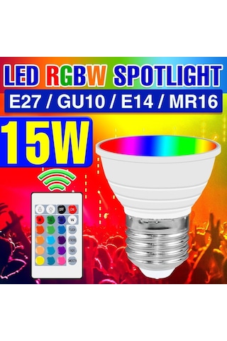 Led Rgb Işık E27 Ampul 220 V Akıllı Lamba Gu10 Spot Renkli Lamba E14 Lampe Led Gu5.3 Işık Mr16 Ev Dekor Için Kısılabilir Ampul E27 Sıcak Beyaz 180