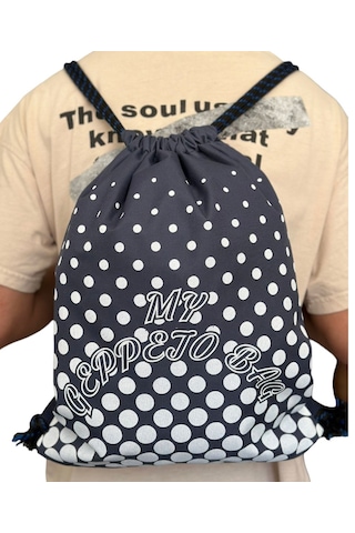 Suya Dayanıklı Kaliteli İmperteks Kumaş İpli Sırt Çantası Lacivrt Lacivert