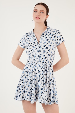 Lela Bağlama Detaylı Mini Gömlek Bayan Elbise 5865572 Beyaz