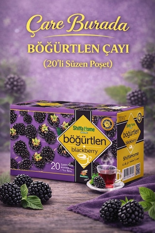Yemek Sonrası Rahatlama Çay Seti Böğürtlen Çayı 20'li & Elma Çayı 20'li & Adaçayı 20'li