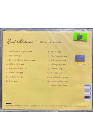 Plak Değildir Cd Dir Cd Kul Ahmet İsmini Sevdiğim Açılmamış Jel