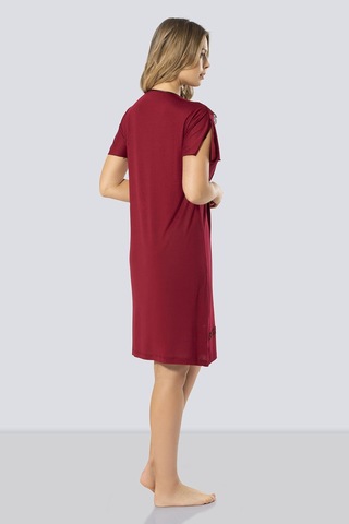 Türen Kadın V Yaka Gecelik 3282/bordo Bordo