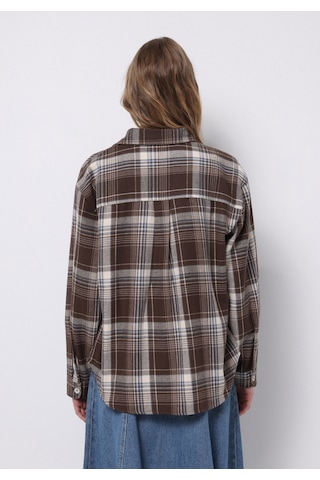 Colin's Colins Regular Fit Shirt Neck Ekoseli Kadın Kahverengi Uzun Kol Gömlek Cl1077174 Q1.v1 Brw Kahverengi