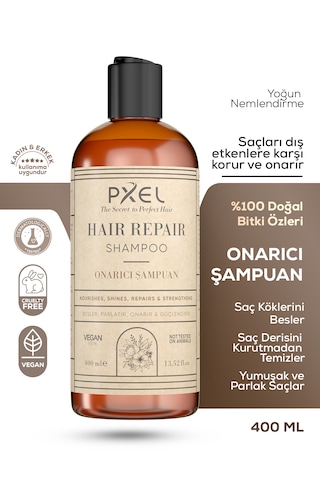 Pxel Saç Onarıcı Şampuan 400 Ml Onarıcı, Besleyici, Vegan