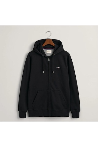 Gant Erkek Siyah Regular Fit Kapüşonlu Sweatshirt-11258 Siyah