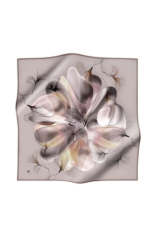 Twill İpek Eşarp Vizon / Krem