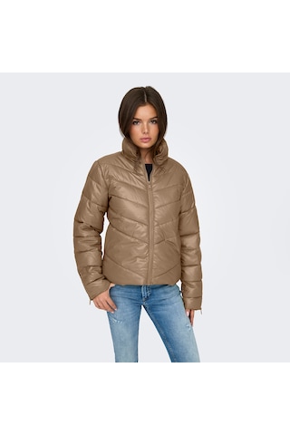 Jacqueline De Yong Fiona Life Short Kadın Kahverengi Dik Yaka Ceket Kahverengi