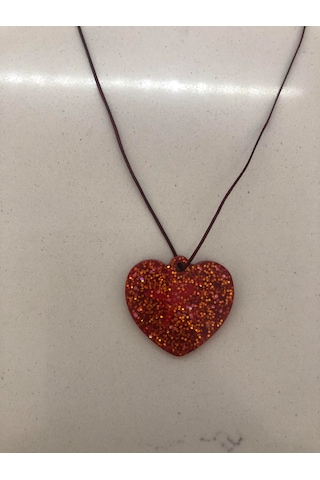 Bijuteri Kalp Kolye Kırmızı