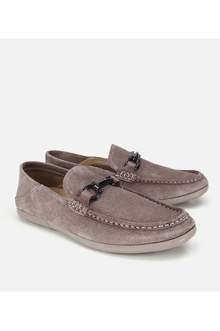 Hotiç Erkek Süet Deri Gri Toka Detaylı Comfort Loafer