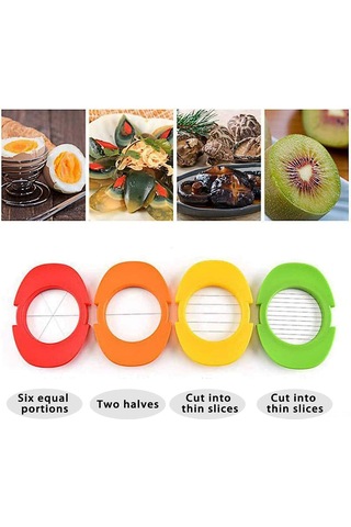 Wezone 4'lü Çok Fonksiyonlu Yumurta Dilimleyici Seti - Çilek, Mantar, Yumuşak Meyve Ve Sebzeleri Hızlı Ve Düzenli Dilimleyin Diğer