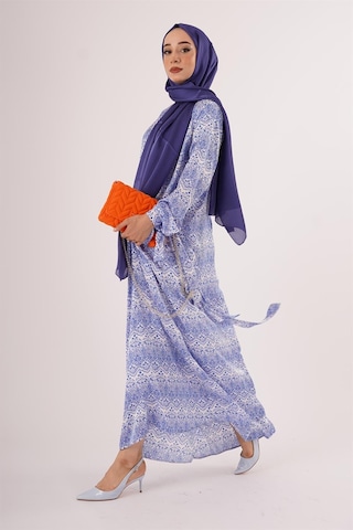 Çini Desen Elbise Beyaz