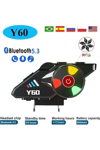 Y60 İntercom Motor Kurye Kask Motosiklet Kulaklık Bluetooth