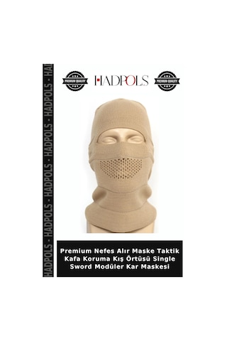 Hadpols Premium Nefes Alır Maske Taktik Kafa Koruma Kış Örtüsü Single Sword Modüler Kar Maskesi Kamuflaj