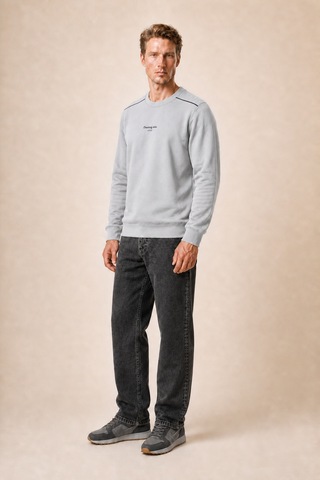 Redline Qwen Bisiklet Yaka Regular Fit Kışlık Sweatshirt Gri