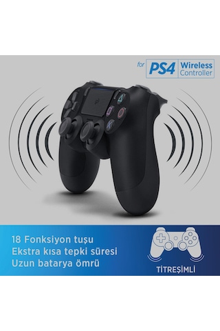 Polosmart PSG05 Kablosuz PS4 Uyumlu Siyah Oyun Kolu
