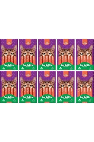 Kiwi Yammies Ton Balıklı Deniz Taraklı Sıvı Kedi Ödül Maması 10 Paket