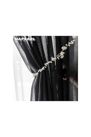 Siyah 1 Pc Napearl Tül Perde Düz Renk Sırf Perde Oturma Odası Tül Pencere W100cm X L260cm Siyah