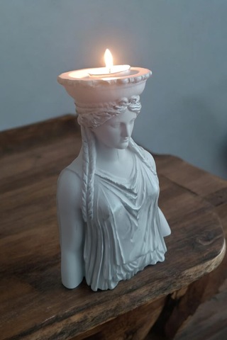 Dekoratif Masa Üstü Karyadit Kızı Hediyeli Bacasız Şömine Gri