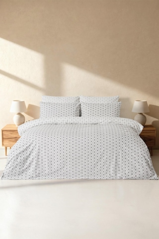 Mix & Match Bloom %100 Pamuk Tek Kişilik Nevresim Seti Gri