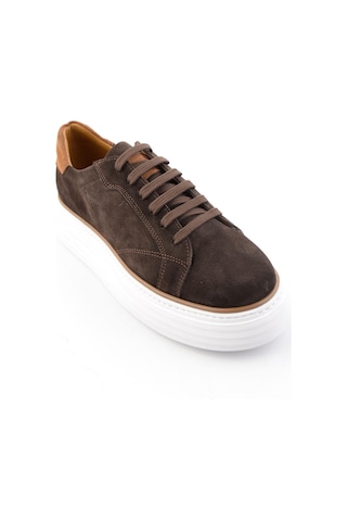 Kahve Hakiki Deri Erkek Sneaker E01811256002 Kahve