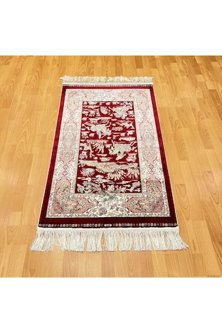 Şehname Motifli 200 X 300 Cm İpek Halı 406-bordo