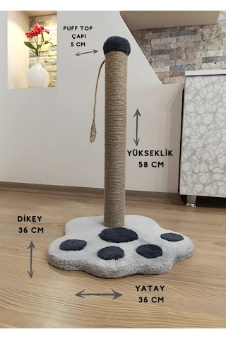 Kedi Tırmalama Tahtası Pati Modelli 50 Cm Büyük Boy Tırmalama Kedi Oyun Alanı Peluş Başlıklı