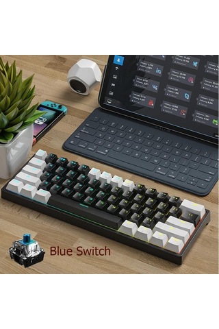 Leaven K620 Blue Switch Kablolu USB Type-c RGB Mekanik Oyuncu Klavye