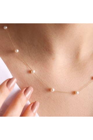 Sembolgold 14 Ayar Altın Inci Kolye