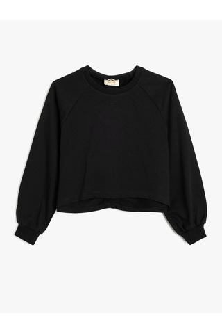 Koton Basic Sweatshirt Uzun Kollu Bisiklet Yaka Siyah 5wkg10196ak Siyah