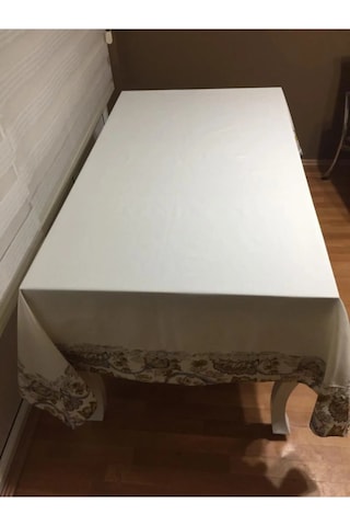 Garden Baskılı Pamuk Duck Kumaş Krem/çiçek Bantlı Masa Örtüsü Dikdörtgen 160 230 Cm - 70 Çok Renkli