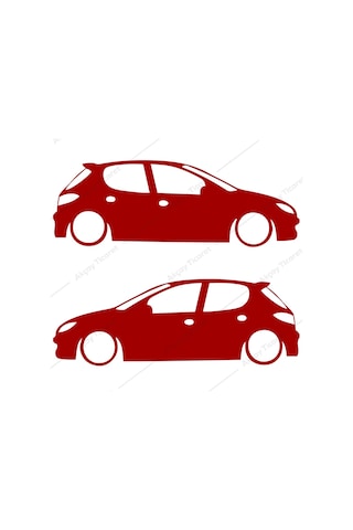 Peugeot 206 Plus Sticker Peugeot Sticker 206 Gölge Sticker