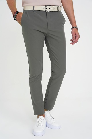 Efor Slim Fit Yan Cepli Esnek Düz Haki Pamuk Pantolon P 1197 Haki