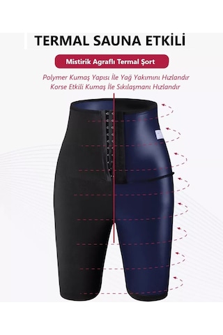 Mistirik Sauna-şort Unisex Yağ Yakan Termal Giyim Sauna Şort Siyah