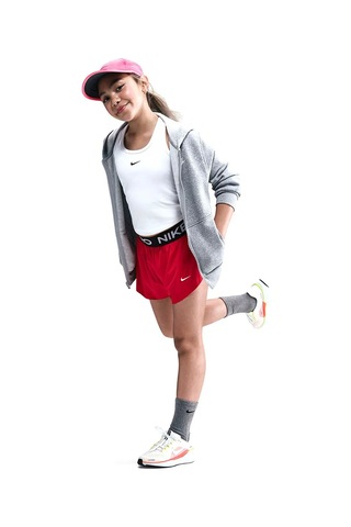 Nike Pro Dri Fit Older Kids' Girls' 2in1 Shorts Kız Çocuk Taytlı Koşu Şortu Kırmızı Kırmızı