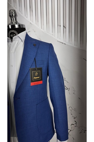 Dupont Classics Dupont Erkek Slim Fit 6 Drop Sivri Yaka Torba Cep Çift Yırtmaç Takım Elbise Parlement
