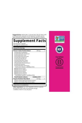 Dr. Formulated Probiotics Once Daily Women's Shelf-stable 30 Capsules-kadınlara Özel Sindirim Ve Bağırsak Desteği