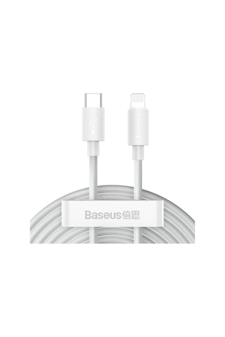 Suofeng Baseus 2 Adet 1.5m Beyaz Type-c İphone Uyumlu Data Kablosu Pd 20w Hızlı Şarj 480mbps Pvc