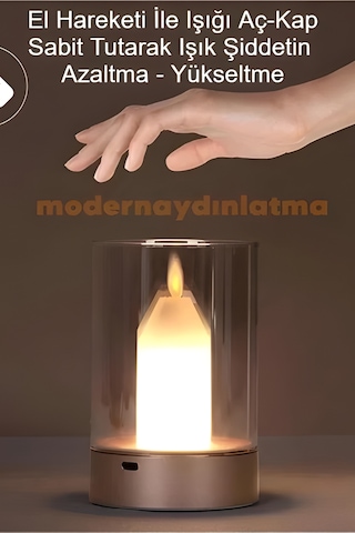 Cata Ct-8432 Tokyo Masa Lambası Şarjlı Cam Led Gece Lambası Dekoratif Kablosuz Lamba Gün Işığı