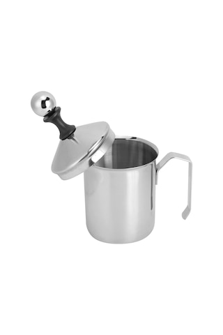 Maiyame 304 Paslanmaz Çelikten Manuel Süt Köpürtücü, Kolay Ve Hızlı Espresso Köpük Yapımı İçin Ergonomik Tasarım Gümüş