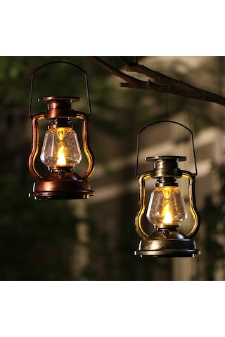 Gajeena Güneş Enerjili Antik Led Fener - Taşınabilir Dekoratif Aydınlatma 4 Renk Seçenekli