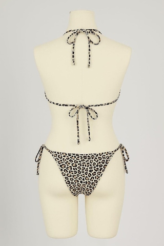 Modadua Kadın Siyah Ve Leopar Detaylı Yandan Bağlamalı Bikini Takımı