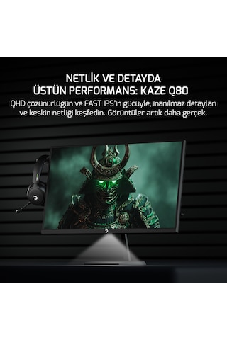Gamepower Kaze Q80 27'' Flat Fast Ips 180hz 0.5ms Qhd 2k Gaming Monitör  Ölü Piksel Garantili