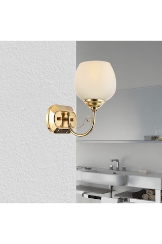Lamore Home Belçim Opal Camlı Tekli Sarı Aplik Sarı