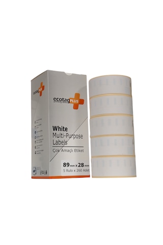 Ecotagplus Dymo Muadili Etiket - 89 Mm X 28 Mm - 5 X 260 Adet - Eko Paket - 99010 1