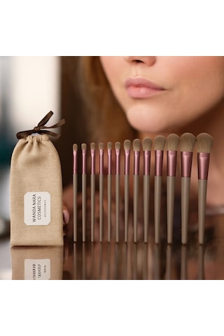 Wanda Nara Cosmetics Profosyonel Premium Beauty Kahve-gri Makyaj Aplikatör Fırçası 13 Lü Set