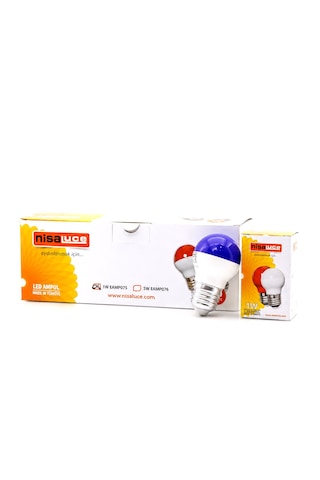 10 Adet 1w E27 Mavi Yuvarlak Gece Lambası Led Ampul Eamp-075 Çr