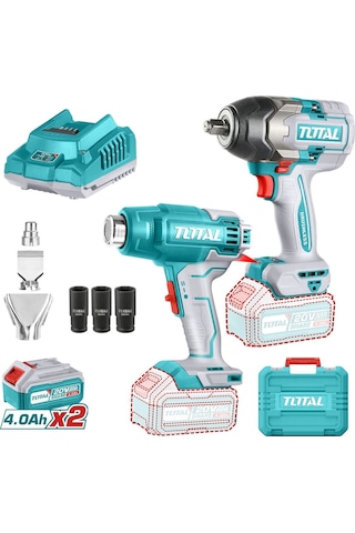 Total TOSLI240489E Li-ion Akülü Somun Sıkma Ve Sıcak Hava Tabancası Seti