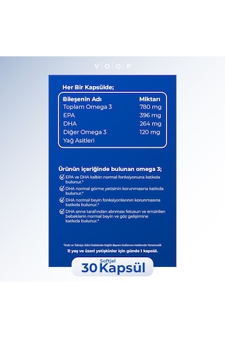 Omega 3 Balık Yağı 1200 Mg 30 Kapsül