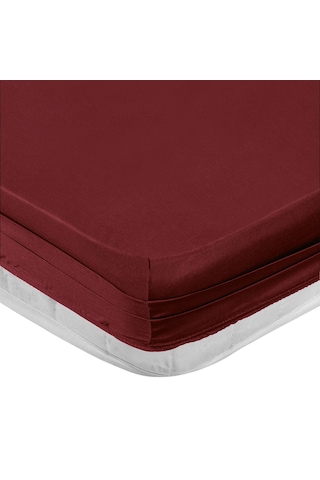 Linestyle King Size %100 Pamuk Saten Lastikli Çarşaf 200x200+35 Cm Bordo